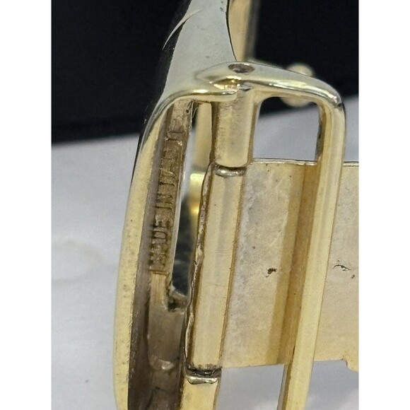Vintage Men’s Gold Tone Removable Belt Buckle Made In Italy - Picture 3 of 9